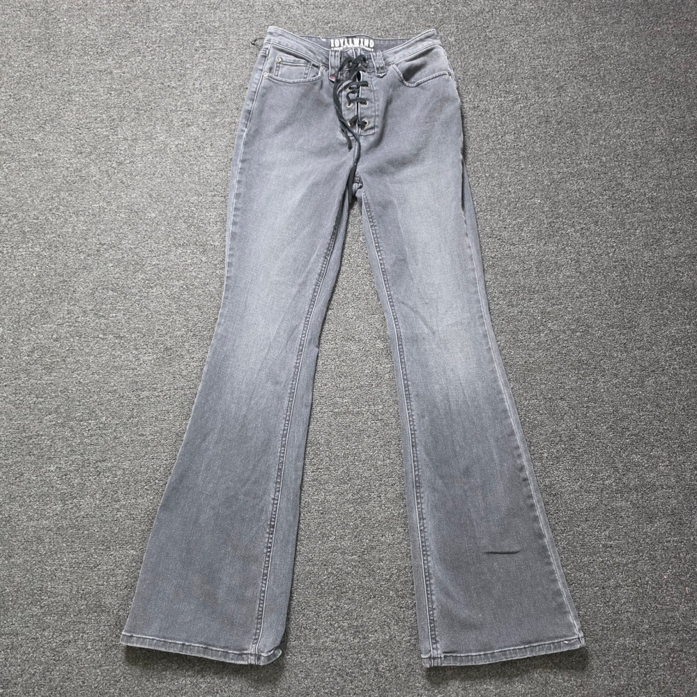 Idyllwind Flare Jeans Gray Womens 4 Lace Up Front High Rise Miranda Lambert Lace